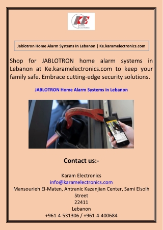 Jablotron Home Alarm Systems In Lebanon Ke.karamelectronics.com