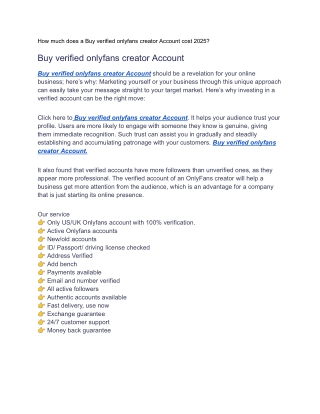 How much does a Buy verified onlyfans creator Account cost 2025_