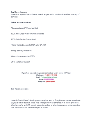 Buy Naver Accounts