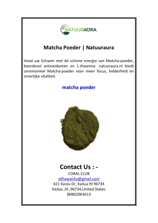 Matcha Poeder  Natuuraura