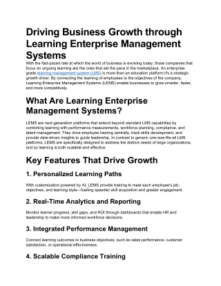 Driving Business Growth through Learning Enterprise Management Systems