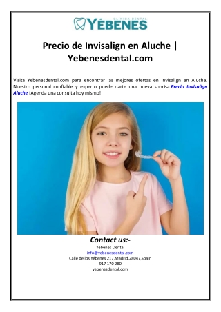 Precio de Invisalign en Aluche | Yebenesdental.com