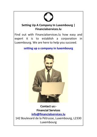 Setting Up A Company In Luxembourg Financialservices.lu
