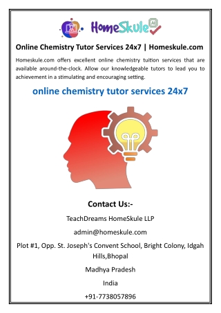 Online Chemistry Tutor Services 24x7