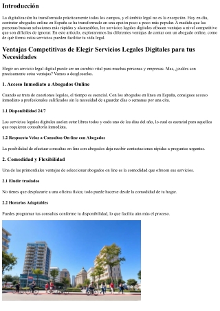 Ventajas Competitivas de Elegir Servicios Legales Digitales para tus Necesidades