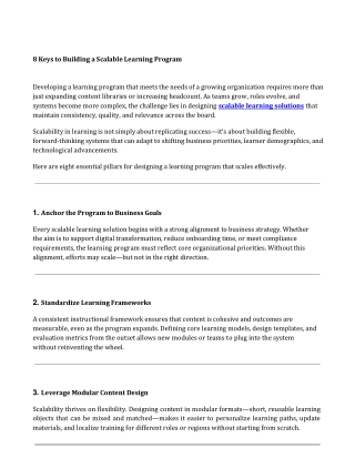 8 Keys to Building a Scalable Learning Program