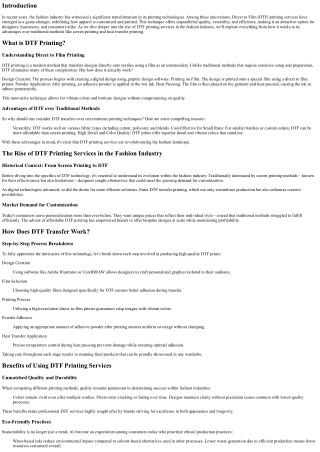 The Rise of DTF Printing Services in the Fashion Industry