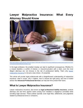 BLOG 2 _ Month 1 _ Lawyer Malpractice Insurance_ What Every Attorney Should Know