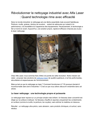 Advanced Laser Rust Removal