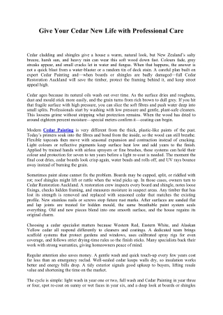 Give Your Cedar New Life with Professional Care