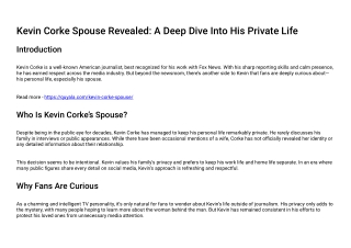 Kevin Corke Spouse Revealed A Deep Dive Into His Private Life