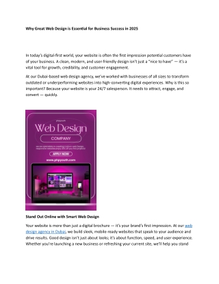 Why Great Web Design is Essential for Business Success in 2025