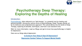 Psychotherapy Deep Therapy