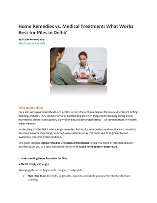 Remedies vs Medical treatment