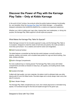 Discover the Power of Play with the Karnage Play Table – Only at Kiddo Karnage