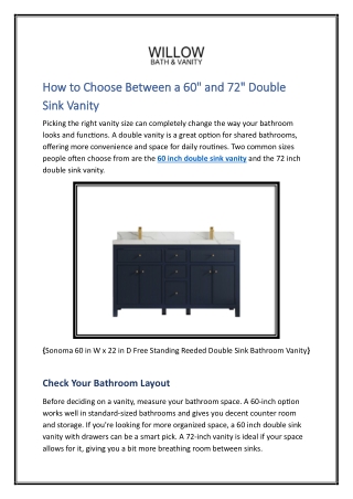 How to Choose Between a 60" and 72" Double Sink Vanity