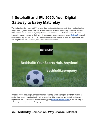 Experience the Thrill of Sports with Betbhai9