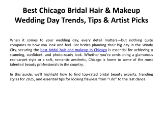 Best Chicago Bridal Hair & Makeup Wedding Day