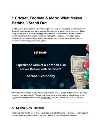 Unlock a New World of Online Gaming with Betbhai