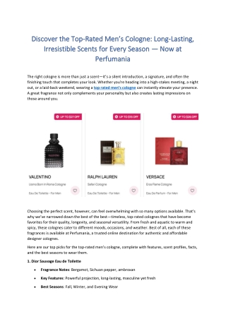 Top-rated colognes for men