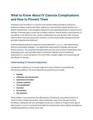 Prevent IV cannula issues with expert tips by Nulife for safe care.