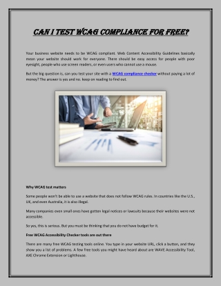 Can I test WCAG compliance for free?