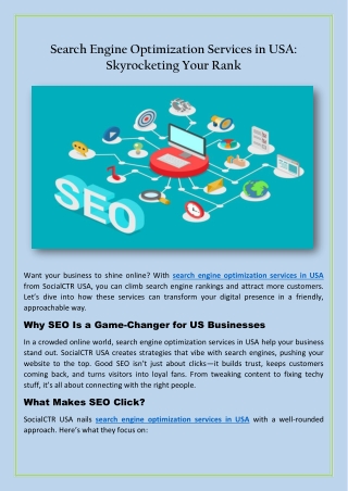 Search Engine Optimization Services in USA Skyrocketing Your Rank