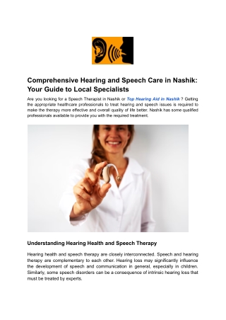 Top Hearing Aid in Nashik