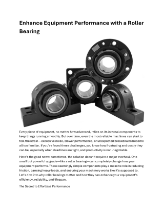Enhance Equipment Performance with a Roller Bearing