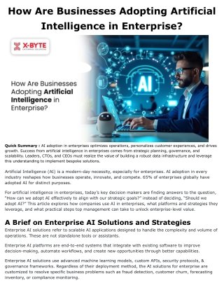 How Are Businesses Adopting Artificial Intelligence in Enterprise