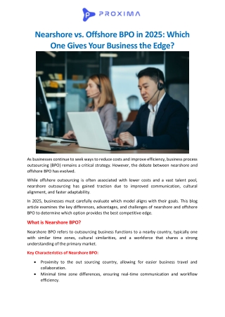 Nearshore vs. Offshore BPO in 2025 Which One Gives Your Business the Edge
