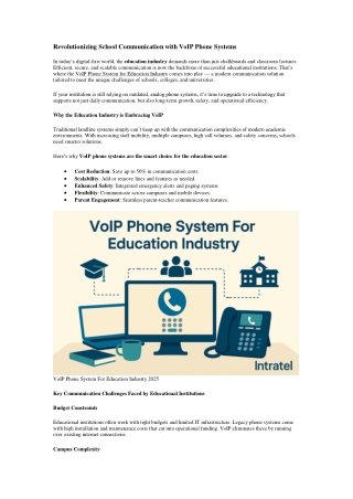 VoIP Phone System for Education Industry