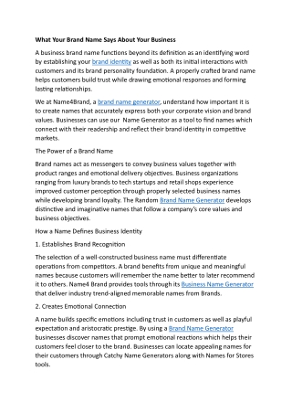 What Your Brand Name Says About Your Business