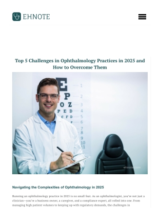 Top 5 Challenges in Ophthalmology Practices in 2025 and How to Overcome Them