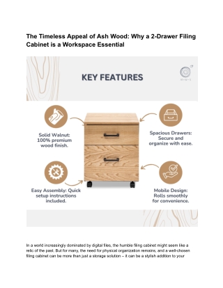 The Timeless Appeal of Ash Wood_ Why a 2-Drawer Filing Cabinet is a Workspace Essential