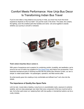 Bus Accessories Suppliers – Reliable, Affordable & Fast Delivery