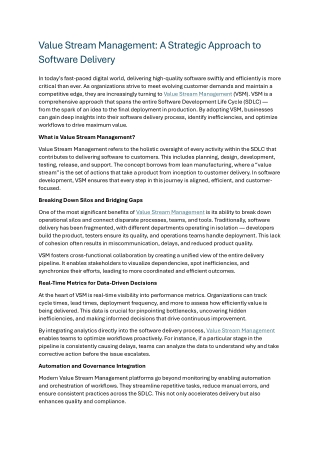 Value Stream Management