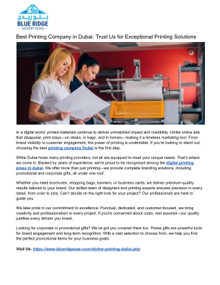 Best Printing Company in Dubai_ Trust Us for Exceptional Printing Solutions