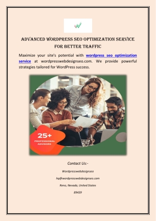 Advanced WordPress SEO Optimization Service for Better Traffic