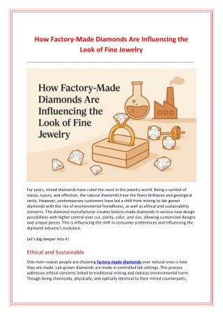 How Factory-Made Diamonds Are Influencing the Look of Fine Jewelry