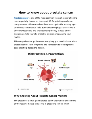 How to know about prostate cancer
