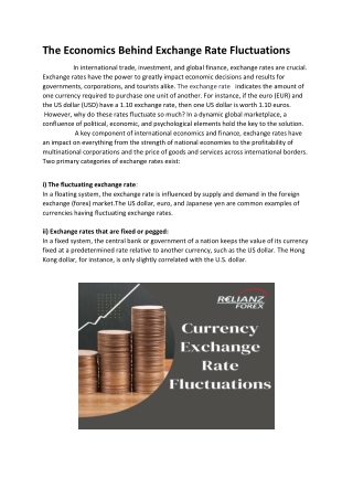 Economics Behind Exchange Rate Fluctuation