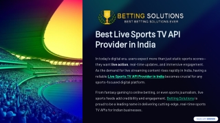 Best Live Sports TV API Provider in India