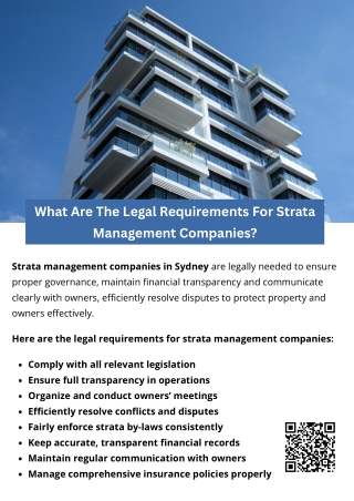 What Are The Legal Requirements For Strata Management Companies?