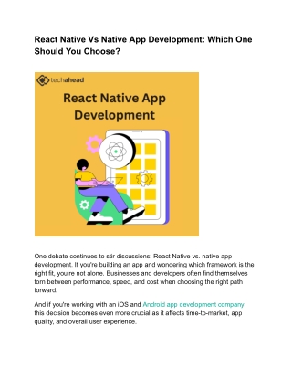 Build Smart Mobile Apps with a Reliable React Native Partner