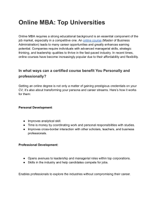 Online MBA_ Top Universities