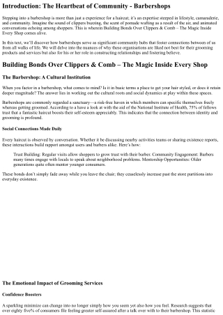 Building Bonds Over Clippers & Comb – The Magic Inside Every Shop