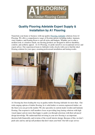 Quality Flooring Adelaide Expert Supply