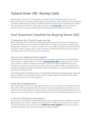 Natural Stone OKC Buying Guide