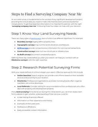 Steps to Find a Surveying Company Near Me
